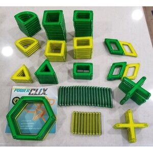 Guide Craft Power Clix frames lot of 129 pieces magnetic building tiles